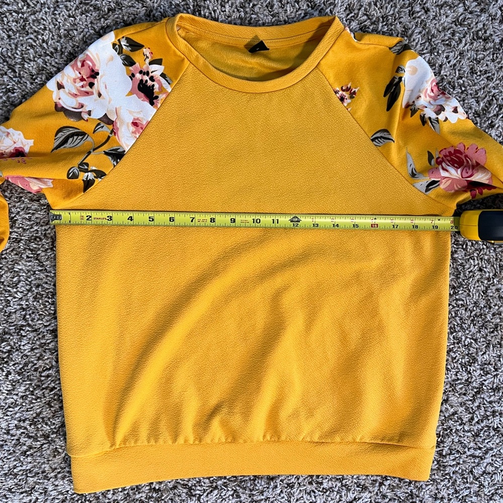 SHEIN Yellow Floral Long Sleeve Top – Bright & Stylish - Picture 4 of 6